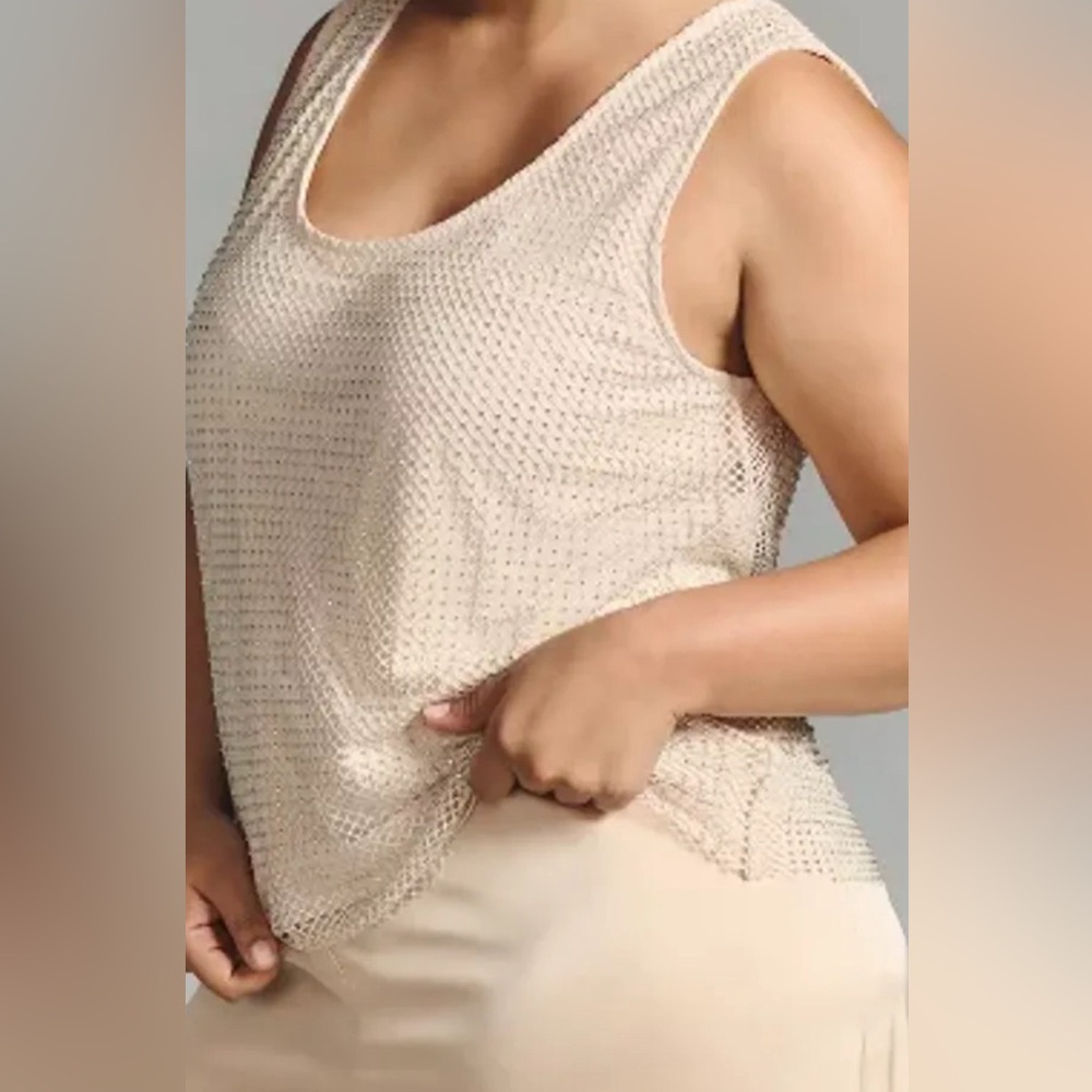 Anthropologie Mesh Rhinestone Tank top.